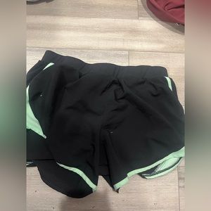 under armour, black and teal shorts